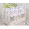 Geflochtene Bettschlange für Babybett XXL Extra groß - weiß - grau - blau