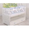 Geflochtene Bettschlange für Babybett XXL Extra groß - weiß - grau - blau