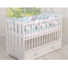 Geflochtene Bettschlange für Babybett XXL Extra groß - weiß - grau - minze