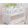 Geflochtene Bettschlange für Babybett XXL Extra groß - weiß - grau - minze