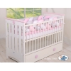 Bettschlange Geflochten Bettumrandung für Babybett XXL Extra groß - weiß - grau-rosa