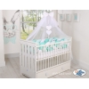 Geflochtene Bettschlange für Babybett XXL Extra lang - weiß - minze