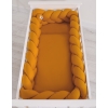 Geflochtene Bettschlange Bettumrandung für Babybett XXL - honiggelb