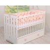 Geflochtene Stoßfänger für Babybett XXL - puderrosa