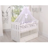 3,6m Geflochtene Bettschlange für Babybett XXL - weiß - grau Extra hoch