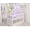 Geflochtene Bettschlange für Babybett XXL - weiß - grau - lila 20 cm Hoch 3,6m