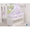 Geflochtene Bettschlange für Babybett XXL - weiß - grau - lila 20 cm Hoch 3,6m