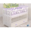 Geflochtene Bettschlange für Babybett XXL - weiß - grau - lila 20 cm Hoch 3,6m