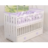 Geflochtene Bettschlange für Babybett XXL - weiß - grau - lila 20 cm Hoch 3,6m