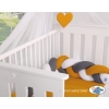 Geflochtene Bettumrandung Bettschlange für Babybett - weiß-honiggelb-anthrazit
