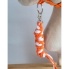 Geflochtene Führstrick für Steckenpferd neon orange/ weiß