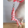 Geflochtene Führstrick für Steckenpferd neon pink/ weiß
