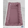 Geflochtene Bettschlange Kopfschutz für Babybett XXL- pastellviolett
