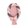 Geflochtenes Babynestchen 2 in 1 Bettumrandung - beige-altrosa-anthrazit