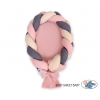 Geflochtenes Babynestchen 2 in 1 Bettumrandung - beige-altrosa-anthrazit