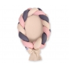 Geflochtenes Babynestchen 2 in 1 Bettumrandung - beige-altrosa-anthrazit
