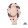 Geflochtenes Babynestchen 2 in 1 Bettumrandung - beige-altrosa-anthrazit
