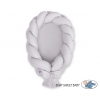 Babynest mit Zopf 2 in 1 Bettumrandung - grau
