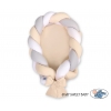 Geflochtenes Babynest 2 in 1 Bettumrandung - weise-grau-beige