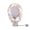 Geflochtene Babynest 2 in 1 Bettumrandung - weise-grau-beige