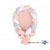 Geflochtenes Babynestchen 2 in 1 Bettumrandung - weiß-grau-puderrosa