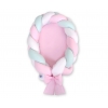 Geflochtenes Babynest 2 in 1 Bettumrandung - weiß-rosa-minze