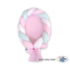 Geflochtenes Babynest 2 in 1 Bettumrandung - weiß-rosa-minze