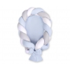 Geflochtenes Babynestchen  2 in 1 - weiß-grau-blau