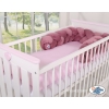 Geflochtene Bettumrandung Nestchen minky 180cm - Kopfschutz für Kinderbett altrosa