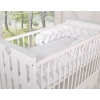 Geflochtene Schlange für Babybett minky 180cm - Kopfschutz Weiß
