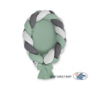 Geflochtene Babynest 2 in 1 - weißgrün- grau - anthrazit