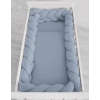 Bettschlange Geflochten Pastelblau