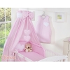 Babybett Himmelset mit Stange Rosa-Punktemuster