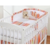 Gitterbettwäsche Set 2-tlg - Hängende Herzen orange gestreift