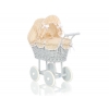Grau Puppenwagen Bettwäsche Beige mit Weiß Punktmuster nr 61699-529