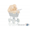 Grau Puppenwagen Bettwäsche Beige mit Weiß Punktmuster nr 61699-529