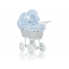 Grau Puppenwagen Bettwäsche blaue Blümchen nr 61699-532