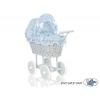 Grau Puppenwagen Bettwäsche blaue Blümchen nr 61699-532