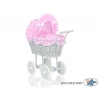 Grau Retro Puppenwagen Bettwäsche Rosa Punktmuster nr 61699-736