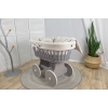 Graue Weide Weidenkorb Beige Bezug