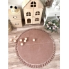 Große Spielmatte XXL Rund Beige 125x125 VELVET