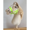 Halfter für Hobby Horse neon grün mit weißem Pelz