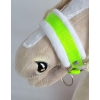 Halfter für Hobby Horse neon grün mit weißem Pelz