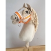 Halfter für Hobby Horse neon orange mit weißem Pelz