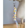 Anbindestrick für Steckenpferd aus doppelt geflochtener Kordel - blue/light pink/yellow