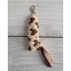 Anbindestrick für Steckenpferd aus doppelt geflochtener Kordel - pastellrosa/ braun/ hellbeige