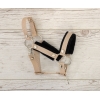 Halfter mit Schwarz Pelz für Steckenpferd A3 - beige