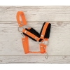 Halfter mit Schwarz Pelz für Steckenpferd A3 - orange