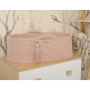 Handgefertigter Babykorb Boho - altrosa