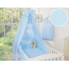 Himmel für Babybett blaue Streifchen Stange